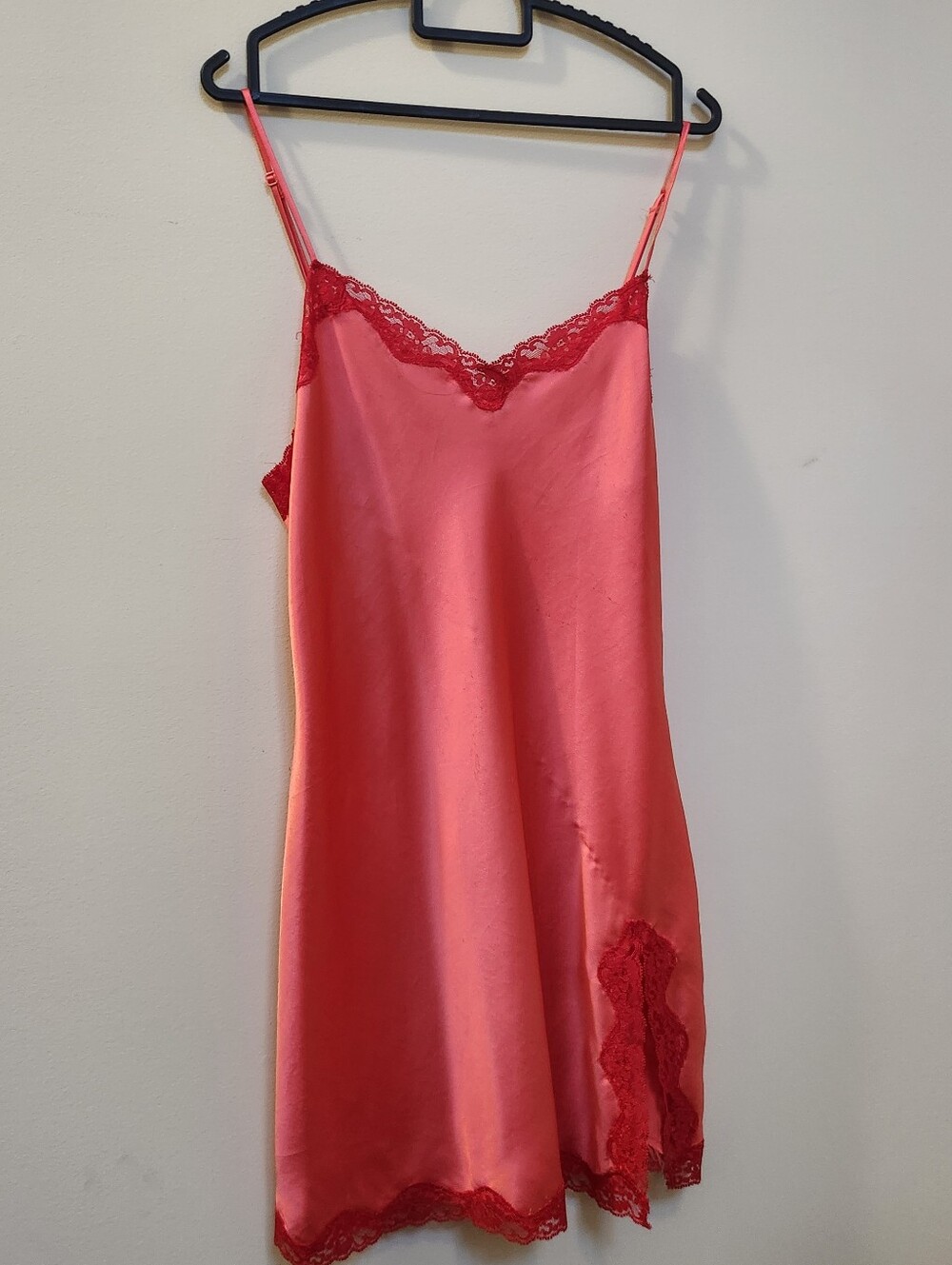 "Vintage Victoria's Secret" Women's Orange Lace-Trim Satin  - Intimates